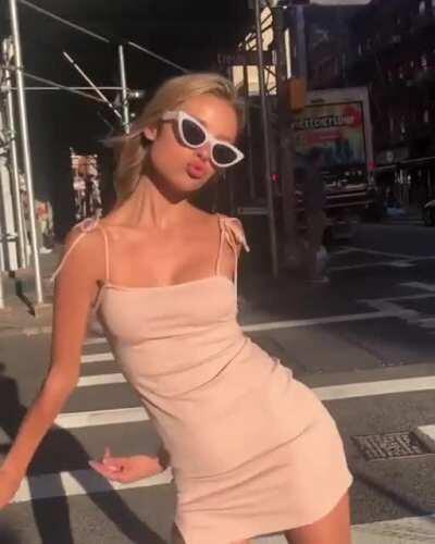 Madi Teeuws - Tan Dress