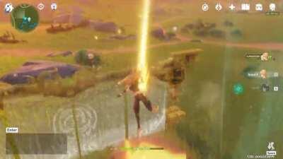 fortnite players when they get shot by a hilichurl