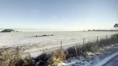 Letbanen L1, en vintermorgen med udsigt udover Århus Bugt