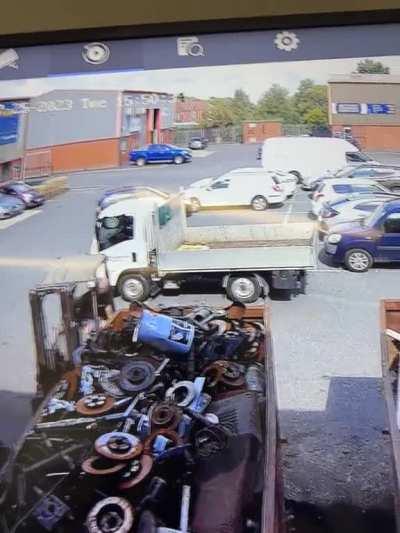 Colleague at work has his car run into for the 3rd time this month on the same car park.