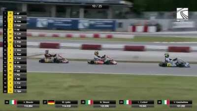 Karting driver Luca Corberi did one of the stupidest thing to do in motorsport.