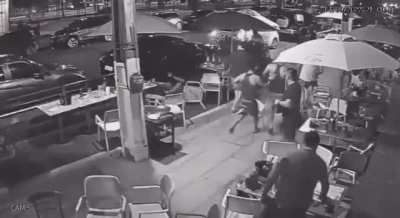 A group of crossfiters were running on the sidewalk, and the costumers rushed out of the bar they were at thinking the runners were fleeing from something dangerous