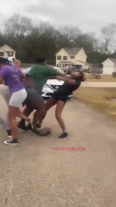 She got superman punched during a fight