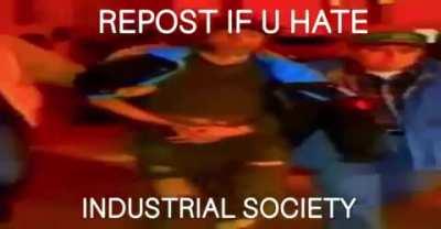 Repost for your hatred of industrial society