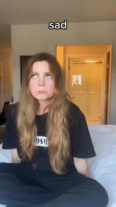 Playing with a TikTok filter that shows various moods (March 2023)