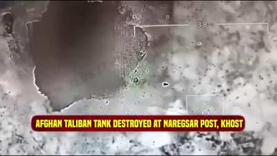 Afghan Taliban Tank destroyed by Pakistan Force's Drone