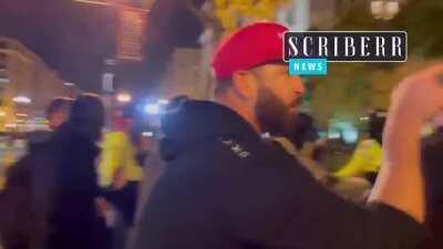 Trump supporters yelling at cops in DC.