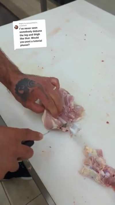 Deboning a chicken leg