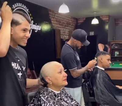 Barbers found out their customer was shaving her head because of chemo