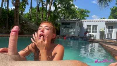 BrandiBraids going deep in the pool