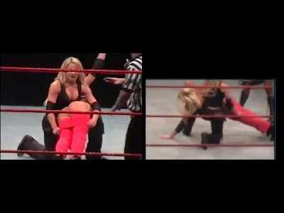 Two angles of Torrie getting spanked in Australia