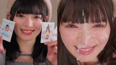 Cute girl takes a thick and creamy facial in her debut.