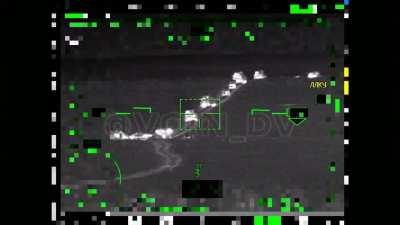 RU pov: KA-52 hits and destroys active Ukrainian tank. Zaporyzhe region. 