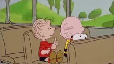 Charlie Brown meets Snoopy for the first time