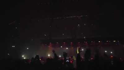 When my boy Pats dad snuck us on the floor in St. Paul this is the first thing I walked up on. Sound isn’t perfect but man he brought the Ye vibe heavy that night!