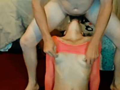 Bend back and enjoy the throat and nipple play