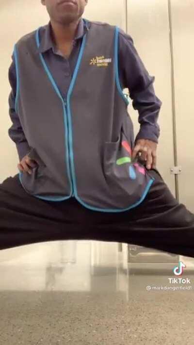 Just a split second while someone's in the stall