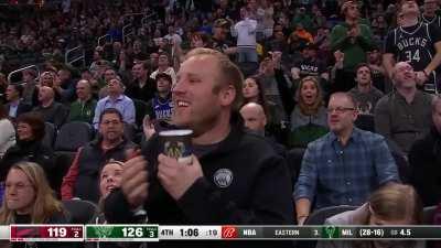 [Highlight] Jrue Holiday misses the three-pointer but hustles in transition and gets the block on VanVleet!