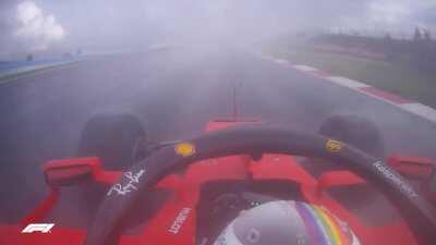 Onboard: Vettel awesome start from P11 to P4