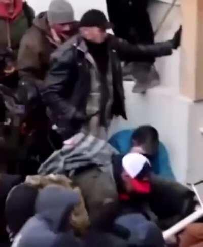 Video showing cult terrorists savagely beating Capitol Hill Officer Sicknick to death, Sicknick was an ardent trump supporter.