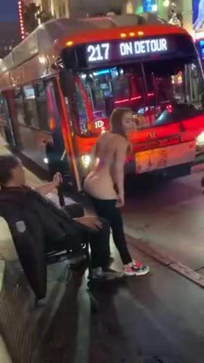 Bus stop lapdance THOT.