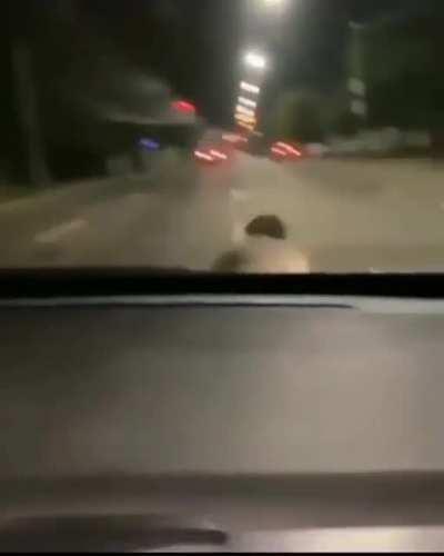 Literally an inch away from being hit by a car