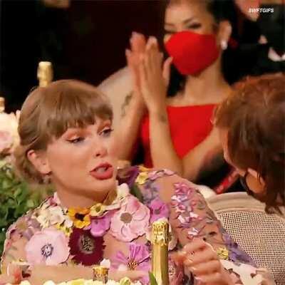 Taylor seconds after winning AOTY - 