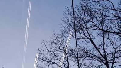 Just saw 7 military planes flying overhead in unison