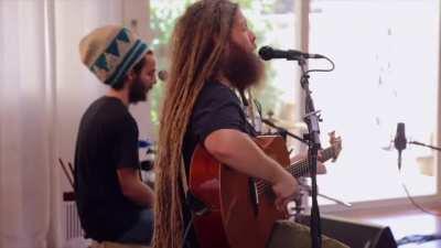 Mike Love creating lyrics by looping sounds. Wait for it....