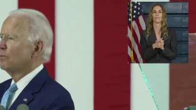 Face of Joe Biden's sign language lady says it all