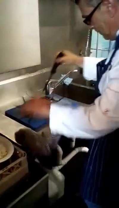 Humane instant death.