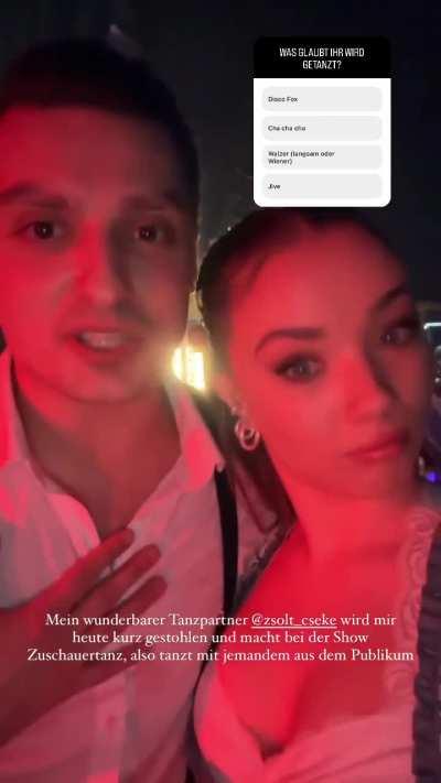 Dirndl Outfit bei Let's Dance Tour - IG Story, 1 December 2023