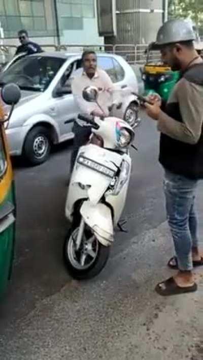 Bike rider drags man for 1 kilometer (0.62 miles) following a crash.