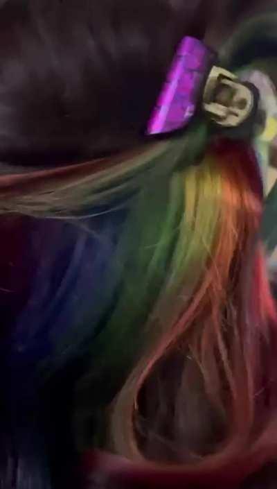 Nice hair done care! BANG A MOM!