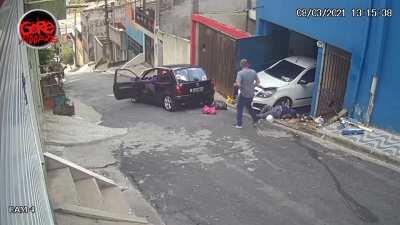 Woman is struck by a car.