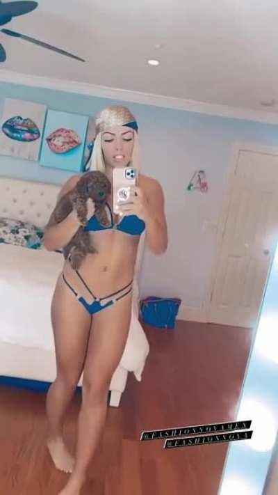 Mandy in a blue bikini