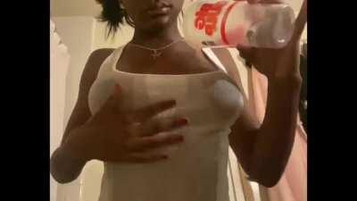 Mommy teasing her nips begging for my cummins