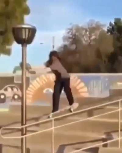 Trying to skate on a side railing