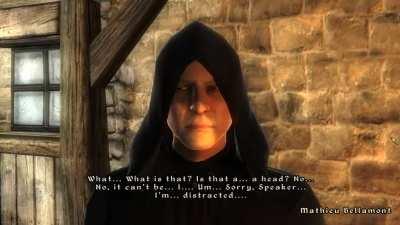 TIL if you drop 'mother's head' in front of Bellamont you get this unique piece of dialogue