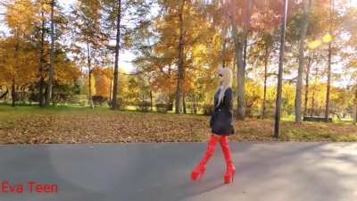 Eva Walking In 8 Inch Stiletto Pleaser Flamingo Boots