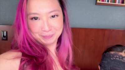 When you put two Asian MILFs with one guy in a hotel in Vegas