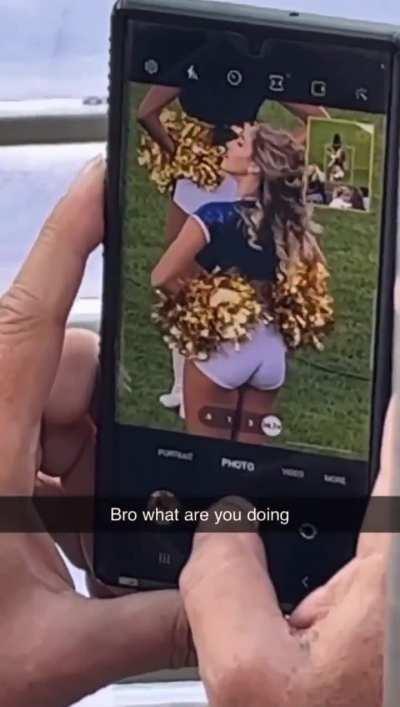 Senior citizen discovers camera zoom