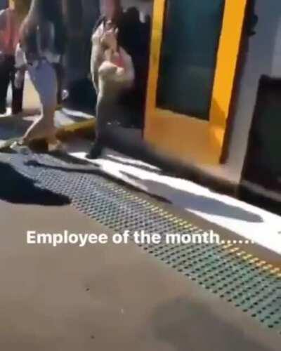 Getting off a train