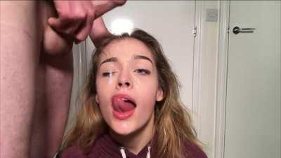 Cute little cum face