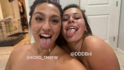 2 girls, 2 painted faces👅