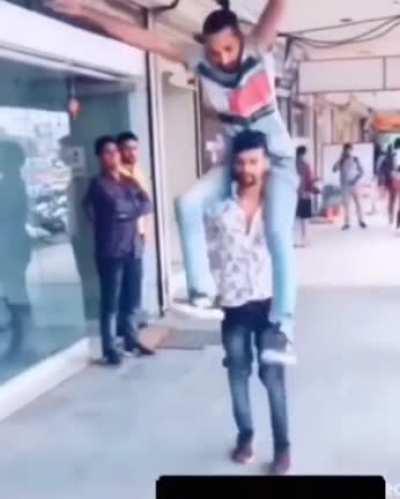 WCGW trying to jump over your friend in tight jeans.