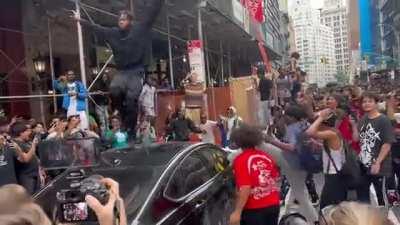 “typical New York THUG getting sturdy on an innocent white woman car”