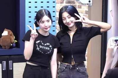 Kwon Eunbi with Twice leader Jihyo