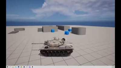 Tank with human fighting style