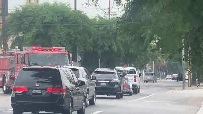 Woman blocks a fire truck in South Central while a homeless man harasses me for filming her.